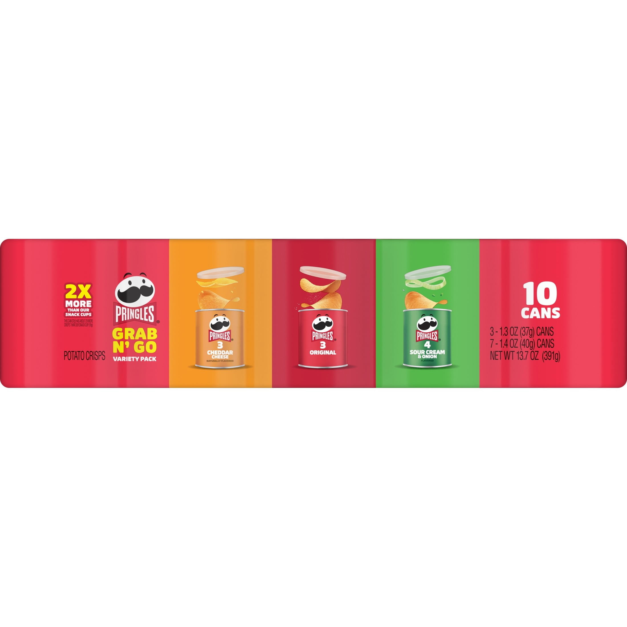 Pringles Variety Pack Potato Crisps Chips, Lunch Snacks, 10 Count