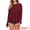 Burgundy, variant on DARING DIVA Women's Waffle Knit Top Long Sleeve Babydoll Peplum Blouses XS Burgundy