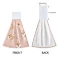 thumbnail image 3 of Haosy 2 Pack Kitchen Wash Cloths with Hanging Loops Absorbent Absorbent Quick Drying Hand Towels, Corgi and Footprints, 3 of 7