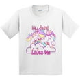 thumbnail image 3 of Inktastic My Aunt Loves Me Unicorn Youth T-Shirt, 3 of 5
