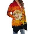 thumbnail image 4 of Uootdi Women's Halloween Moon Bat Cardigan - Open Front Long Sleeve Coat, Casual Spooky Season Outerwear, Trendy Festival Print Jacket, Artistic Pumpkin Top Multicolor Women Top, 4 of 6