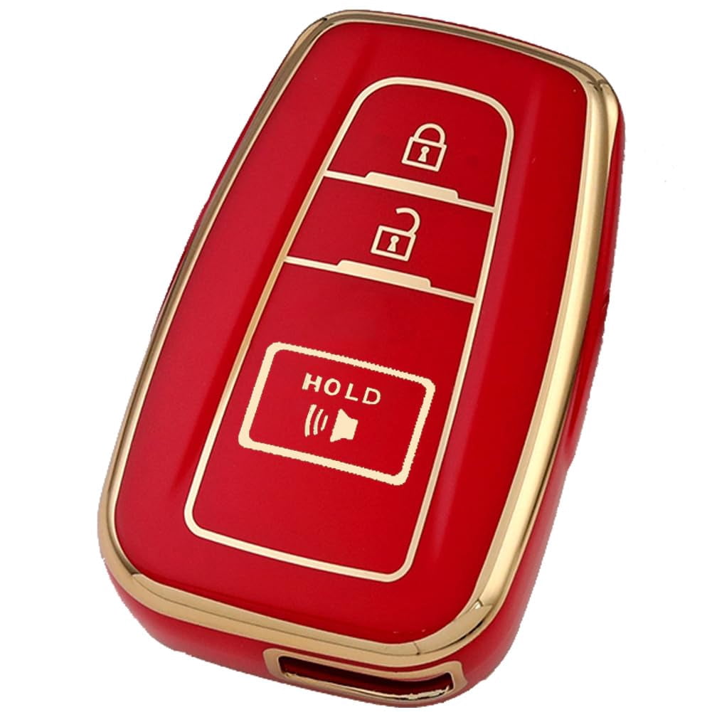 Silicone Key Fob Cover with Anti-Scratch Easy-Grip Protection for Toyota RAV4 2016-2024 Camry Prius Prado Remote