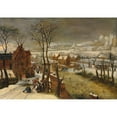thumbnail image 2 of Abel Grimmer 14x11 Black Ornate Wood Framed Double Matted Museum Art Print Titled: A Village Landscape in Winter with the Massacre of the Innocents (1612), 2 of 5
