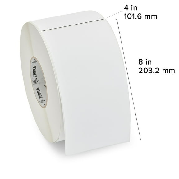 Zebra 8000D Near-IR Direct Thermal Labels, 4" x 8" Label, 1" Core, 310 Per Roll, 4 Rolls