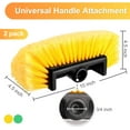 thumbnail image 2 of Wash Brush Head with Soft Detailing Bristle Flow Thru Car Cleaning Brush Exterior Car Wash Equipment for Auto Truck RV Boat Camper Washing, 10 Inch(2 Pcs Yellow, 2 Pcs Green), 2 of 12