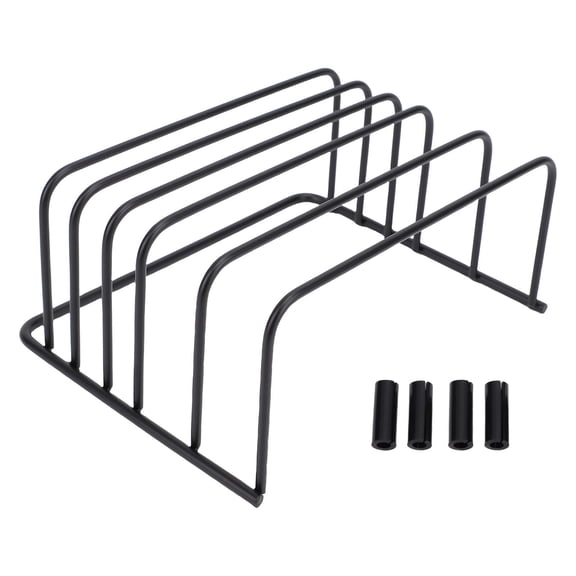 LAZIOEGR Multi‑Layer Cutting Board & Pot Lid Organizer – Durable Carbon Steel Rack, No‑Hole Installation, Space‑Saving Kitchen Countertop Holder