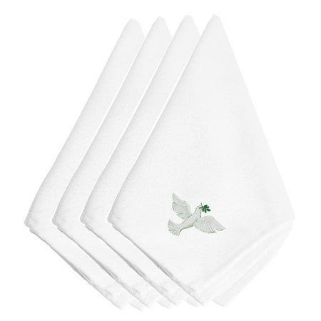 

Carolines Treasures EMBT2979NPKE Christmas Dove Embroidered Napkins Set of 4 20 x 20 multicolor