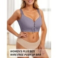 thumbnail image 5 of Aivtalk Womens Push Up Bras Wireless Lace Up Minimizer Plus Size Bralettes Full Coverage Cleavage Bra Adjustable Straps Everyday T-Shirt Brassiere Grayish Purple 40/90C, 5 of 6