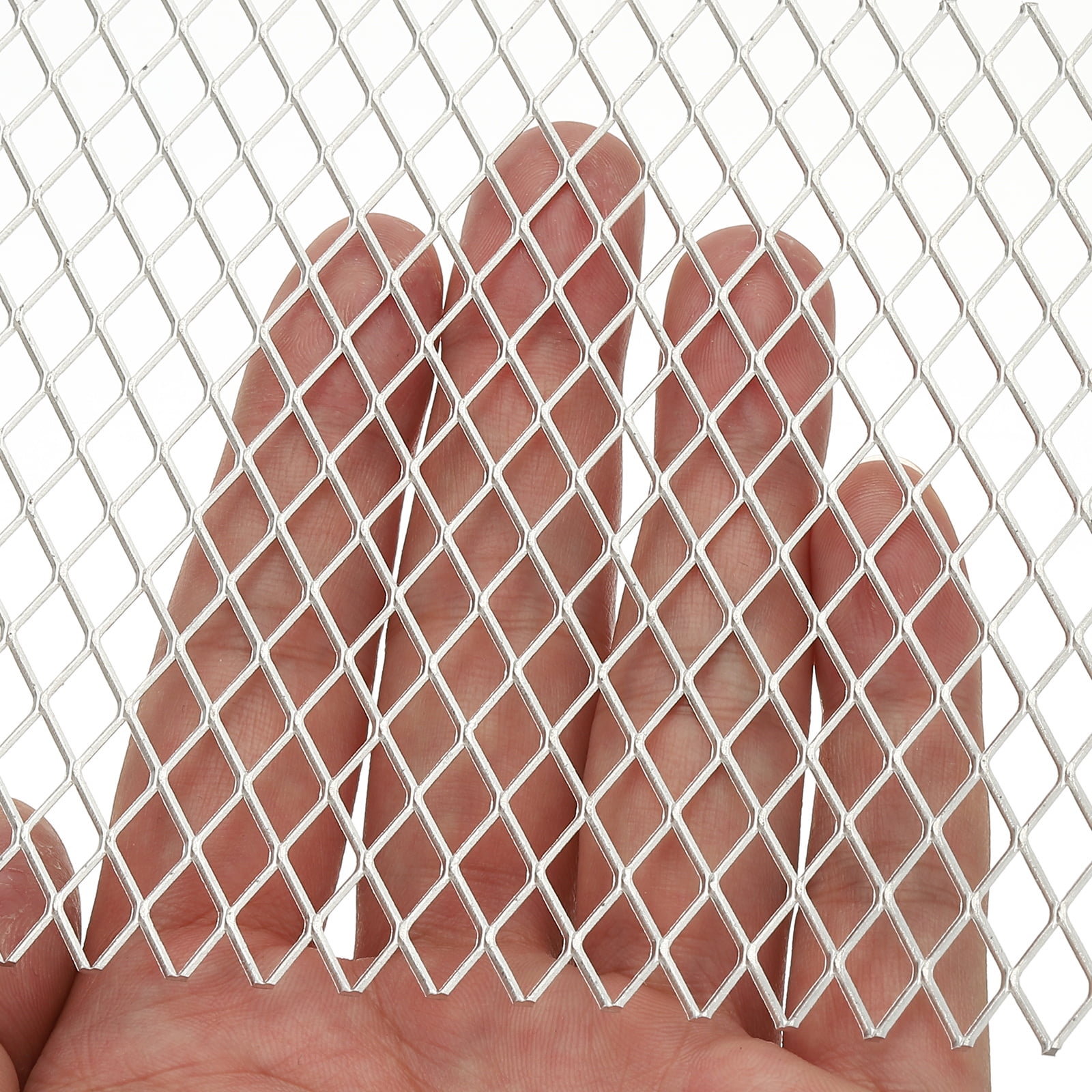 Uxcell 9.8"L x 13"W Perforated Metal Sheets, 1Pcs 19Ga 7x12mm Rhombus Hole Aluminum Mesh Expanded Perforated Plate for Ventilation Filtration Dryer Vent Grill Guard Screen, Silver Tone