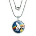 thumbnail image 1 of NASA Logo Over Space Shuttle with Rainbow 0.75" Pendant with Sterling Silver Plated Chain, 1 of 4