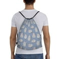 thumbnail image 2 of Kdxio Cute Fat Cat Print Drawstring Backpack Bag,Waterproof Draw String Back Sack, Gym Drawstring Bags Swim Bag For Unisex, 2 of 9