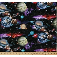 Cotton Outer Space Planets Suns Stars Solar System Galaxy Universe ...