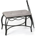 thumbnail image 4 of Mango Steam Rectangle Shoe Bench - Vanity Seat/Dressing Stool/Makeup Chair - Heather Gray, 4 of 5