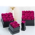 thumbnail image 2 of Moyic Rosa preservada Flor eterna Rosas inmortales Colorido DIY Regalo de cumpleaños Aniversario de bodas Adornos de acción de gracias Flores artificiales Negro Púrpura 4 cabezas, 2 of 6