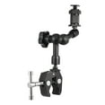 thumbnail image 1 of 7-Inch Metal Friction Arm with 360° Swivel Knuckle & Adjustable Clamp Mount (Max 2.1" Opening) - Dual 1/4" Screws, Removable Hot Shoe Adapter for Camera, Monitor, LED Light, Flash - Non-Slip Rubber,, 1 of 6