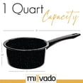 thumbnail image 5 of Millvado Granite 1 Quart Saucepan, Naturally Nonstick Sauce Pots, Speckled Enamel Cookware, Small Sauce Pan for Cooking and Boiling, Granite Cooking Pot for Stovetop, Campfire, Outdoor Stove, 5 of 6