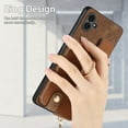 thumbnail image 6 of Mantto Back Case for Samsung Galaxy A05, Flip Wallet Case with Credit Card Slots & Zipper Pocket, 360° Rotation Finger Ring Kickstand Shockproof PU Leather Magnetic Clasp Holder Phone Case,Brown, 6 of 9