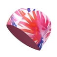 thumbnail image 3 of Gorro de natación unisex transpirable de tela suave de secado rápido para cabello largo y corto. Patrón aleatorio, 3 of 6