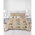 thumbnail image 3 of Ocean Fishhooks Twin XL Size Down Alternative Comforter, Lightweight Comforter Quilt Bedding Set with Pillow Shams Vintage Coastal Fishing Pattern Brown All Seasons Bed Comforter Duvet Insert 68"x98", 3 of 7