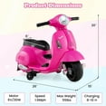 thumbnail image 3 of Gymax Kids Ride on Motorcycle w/ Training Wheels Headlight Horn 6V Battery Pink, 3 of 10