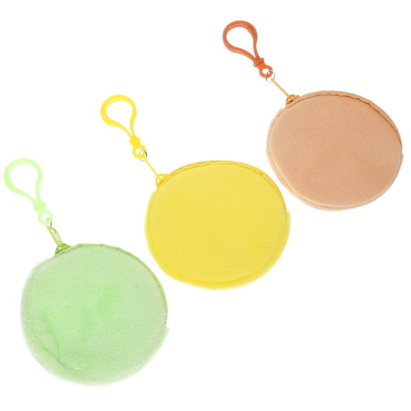 NUOLUX 3Pcs Ear Plug Carrying Case Keychain Light Brown Key Bags for Small Items 8.00X8.00X1.00in