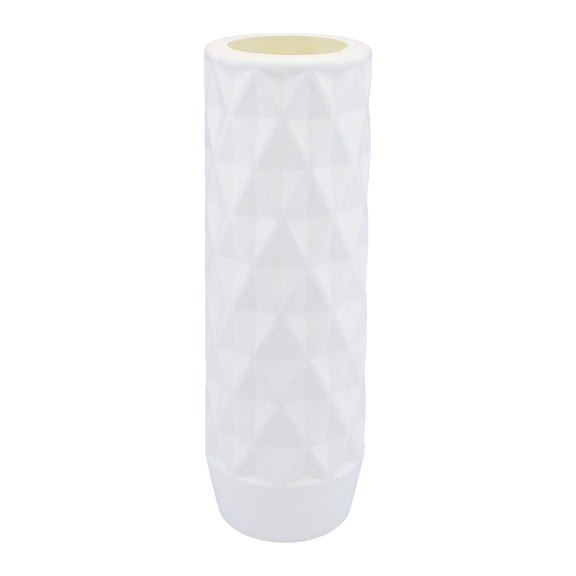 Unique Bargains Clear Plastic Cylinder Shatterproof Flower Vase White 3.5" x 3.5" x 11.8"