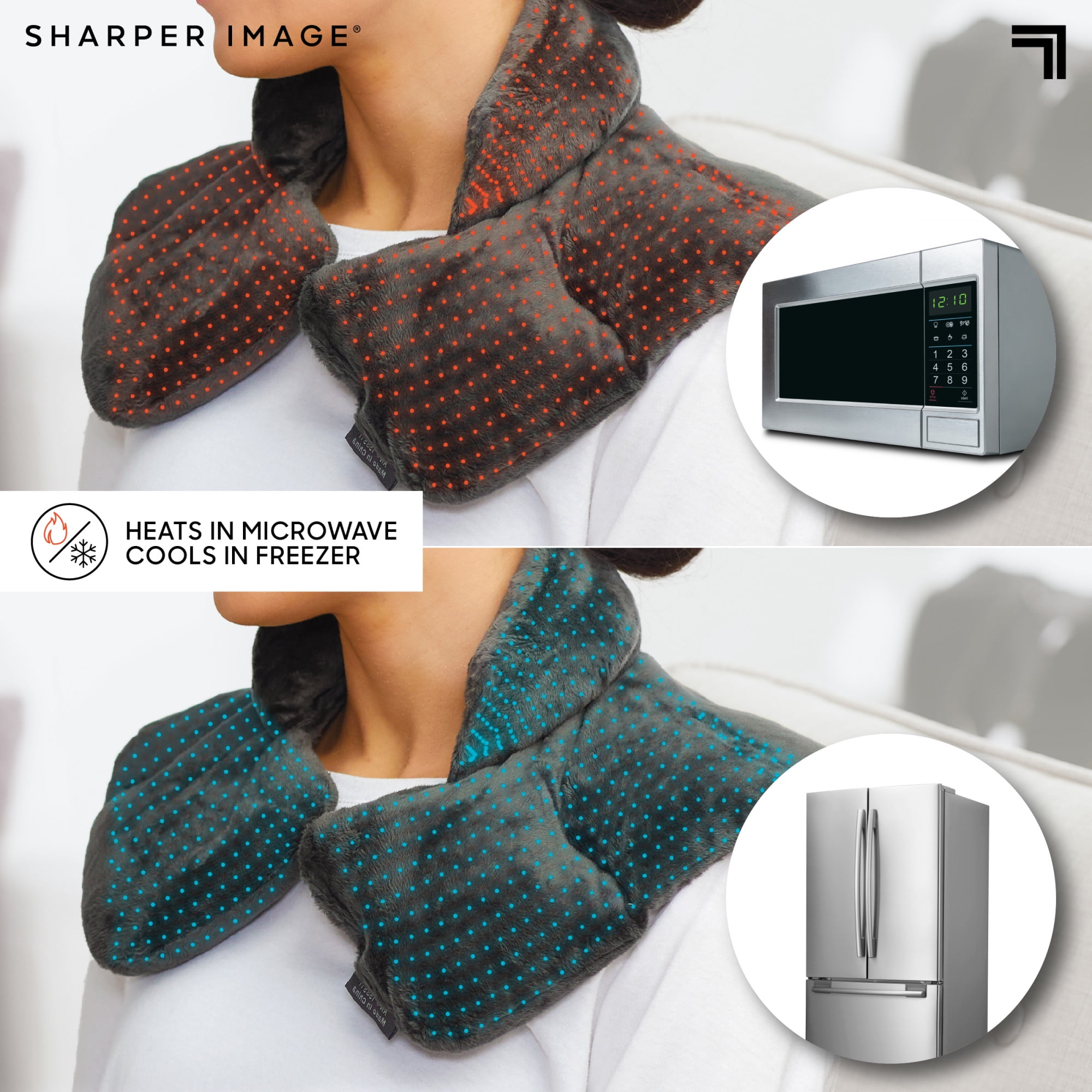 Sharper Image Neck and Shoulder Wrap Heated in Gray 1016287 - The Home Depot