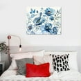 thumbnail image 5 of Nawypu Flower Canvas Wall Art Blue Floral Canvas Painting Pictures for Gallery Wall Decor Butterfly Flies in Indigo Flowers Canvas Prints Artwork for Living Room Bedroom Home Wall Decorations, 5 of 6