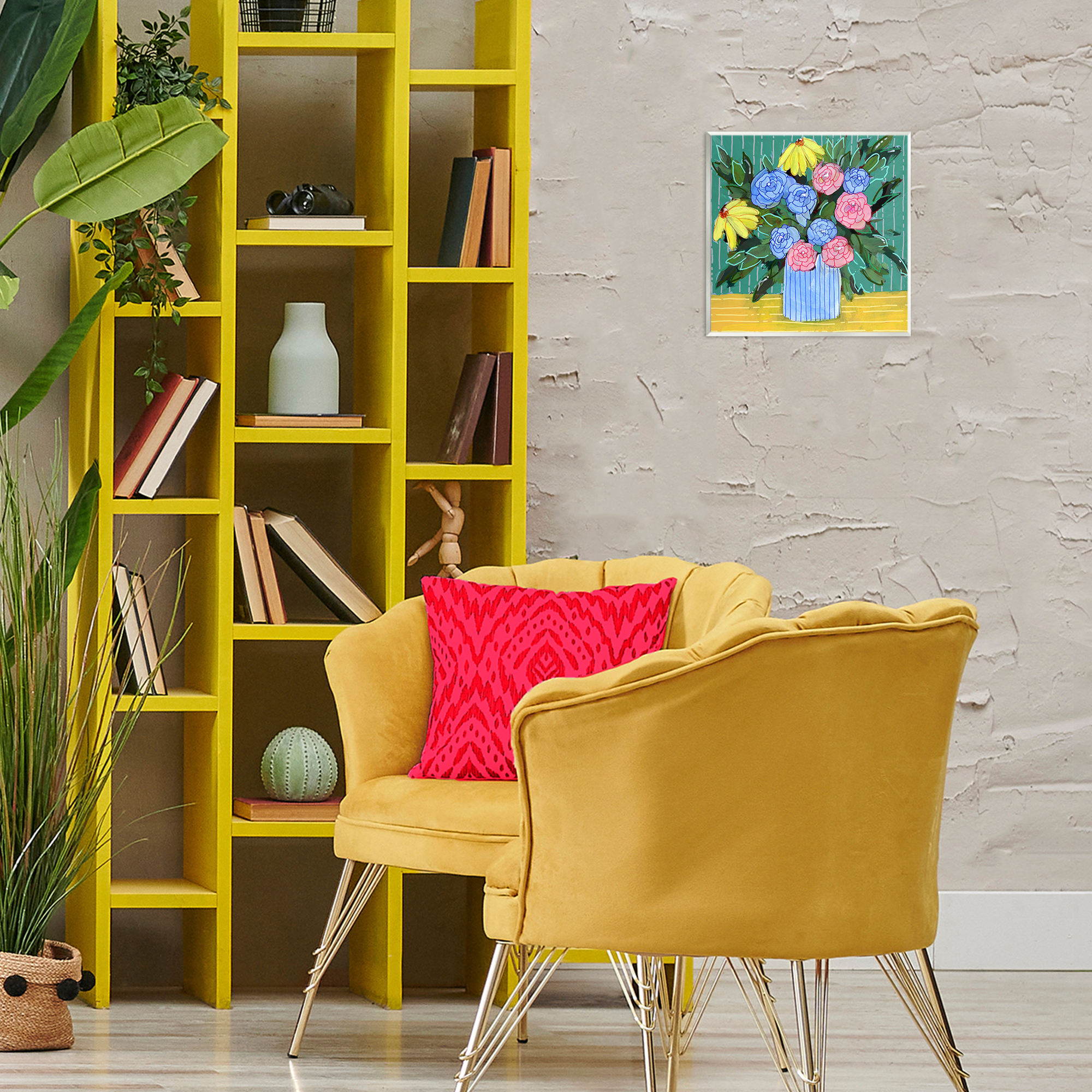 Stupell Industries Modern Style Blooms Plants & Flowers Painting Unframed Art Print Wall Art, 12 x 12