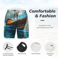 thumbnail image 3 of Daiia Floral Ship On Ocean Mens Swim Trunks Swim Shorts Quick Dry Swim Shorts with Mesh Lining Pockets-Medium, 3 of 9