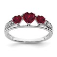 thumbnail image 1 of 14k White Gold Cr. Ruby and Real Diamond Heart Ring, 1 of 1
