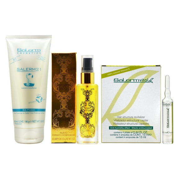 Salerm Biokera Arganology 60ml 2oz 21 Leave in 6.9oz Vitalizer 4*0.44