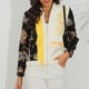thumbnail image 4 of Pntutb Mujer Primavera Otoño Estampado Cremallera Manga Larga Slim Fit Chaqueta Rollbacks Pntutb Pntutb-4650, 4 of 7