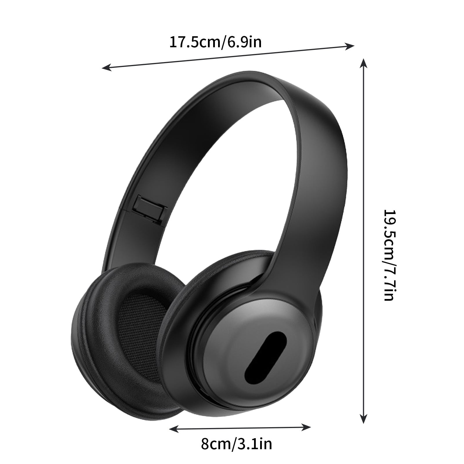 Bluetooth Wireless Over Ear Headphones with Microphone,Wired Headset with 32 Hours Playtime Foldable Lightweight Earphones Fitting in Sports,Gym,Home,Office for iOS/Android/Laptop,Black