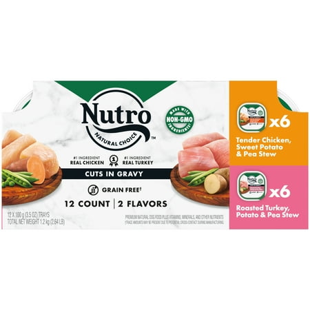 UPC: 0079105125369 | Nutro Cuts in Gravy Natural  Grain-Free Wet Dog Food Variety Pack  (12 Pack) 3.5 oz. Trays
