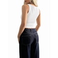 thumbnail image 4 of Women Rib Tank Top Padded Workout Top Square Neck Crop Tank Fitted Basic Camisole Tops White S, 4 of 9