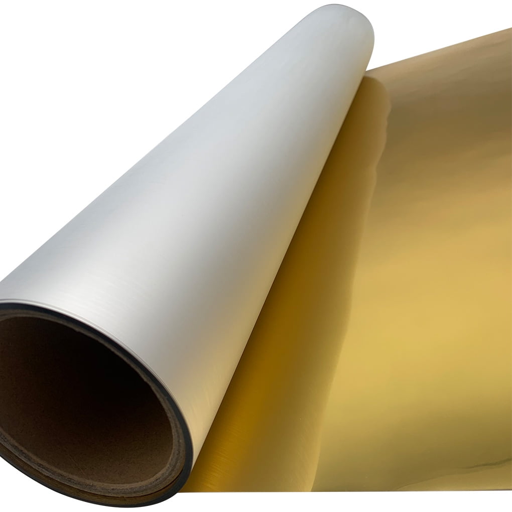 H-E 24in x 164ft DTF Gold Foil Transfer Film Roll, Cold Peel