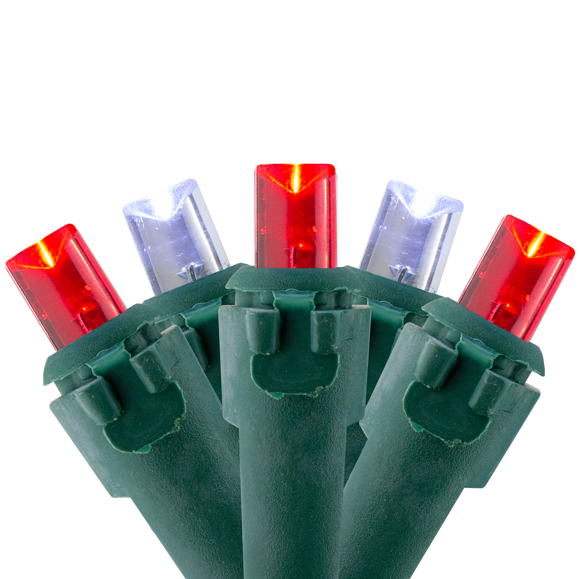 Red & White LED Wide Angle Christmas Lights