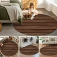 thumbnail image 5 of Round Rugs 3Ft, Dark Brown Wooden Round Area Rug Washable Indoor Throw Carpet, Vintage Western Country Wooden Board Small Non Slip Circle Rug for Bedroom Living Room Home Decor Aesthetic, 5 of 8