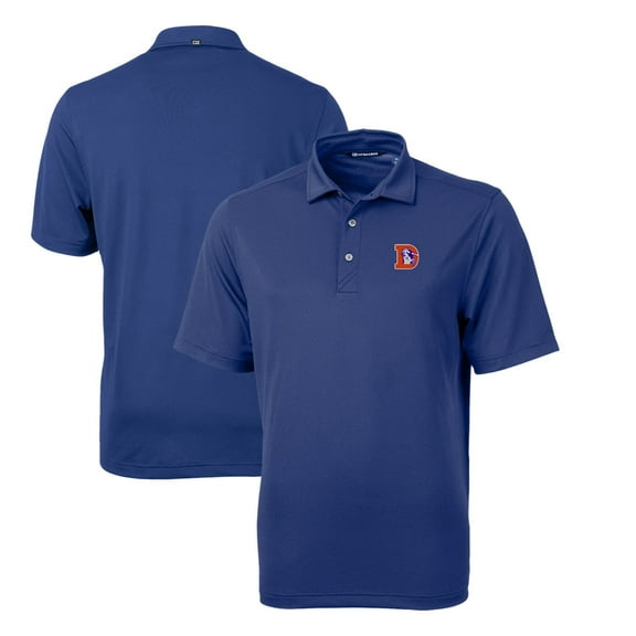 Men's Cutter & Buck Royal Denver Broncos Throwback Logo Virtue Eco Pique Recycled Big & Tall Polo