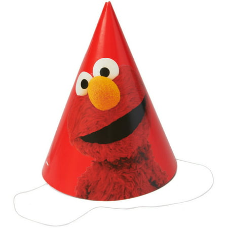 Elmo Party Hats/Masks, 8 Count, Party Supplies