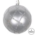 thumbnail image 2 of Vickerman MT198007D 4 in. Silver Candy Glitter Net Ornament - 3 per Bag, 2 of 3