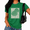 Green, variant on Cozymy Vintage Floral Stamp T-Shirt for Women - Soft Hydrangea Line Art Graphic Tee