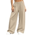 thumbnail image 6 of Yutgune Oversized Baggy Sweatpants for Women Pleated Drawstring Women's Wide Leg Sweatpants Floor Length, 6 of 9