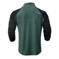 thumbnail image 3 of SWSMCLT Men's Long Sleeve Sweatshirt Half Zip Cotton Blend Sweat Shirt Top Fall High Neck Soft Fashion Casual Green X-Large, 3 of 4