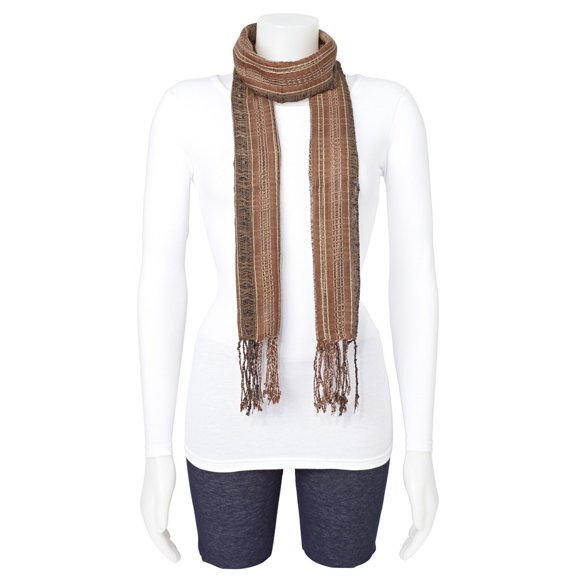 FB Jewels Brown Striped Fashion Scarf