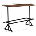 thumbnail image 4 of vidaXL Bar Table Solid Reclaimed Wood Dark Brown 150x70x107 cm, 4 of 5