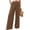 Brown, variant on Abstract Leaf Print High Waist Stretch Tight Casual Pants, Breathable Comfort Trousers for Outdoor Vacations & Nature Trips Yellow S