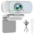 thumbnail image 1 of Full HD 1080P Webcam with Privacy Shutter and Tripod, Pro Streaming Web Camera with Microphone, Widescreen USB Computer Camera for Laptop Desktop, 1 of 8