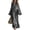 Gray#9, variant on Women's Long Dress Bell Sleeve Round Neck Lace Up Bandage Tie Wedding Party Maxi Dresses Black M